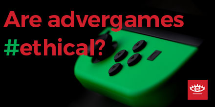 The image presents the game controller where as well the question about ethical digital marketing is displayed